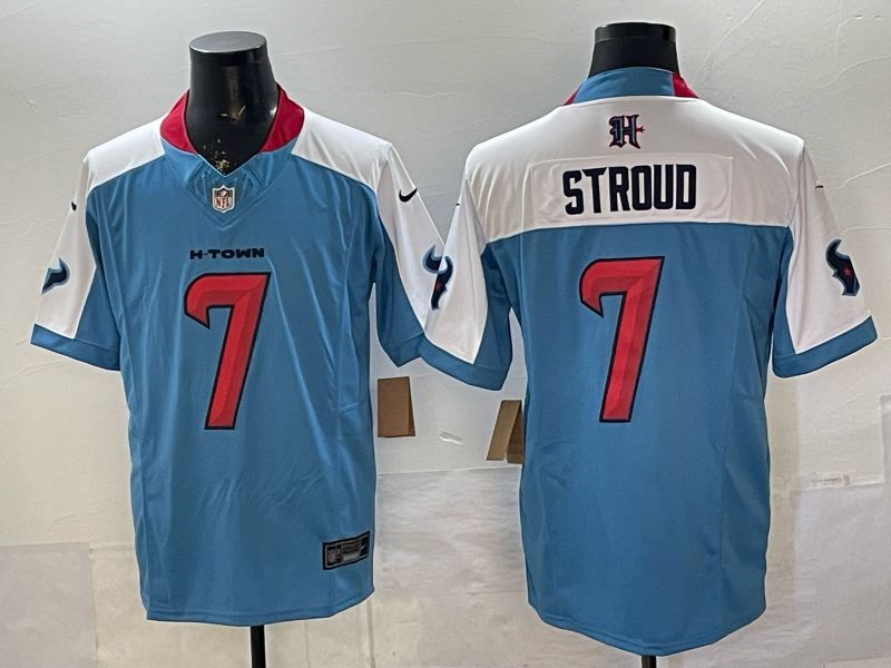 Men 2026 Houston Texans #7 Stroud Light Blue 3th generations Nike Limited NFL Jersey style 0056->oakland raiders->NFL Jersey